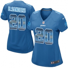 Women's Nike Detroit Lions #20 Barry Sanders Limited Blue Strobe NFL Jersey