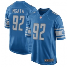 Men's Nike Detroit Lions #92 Haloti Ngata Game Light Blue Team Color NFL Jersey