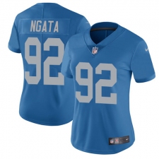 Women's Nike Detroit Lions #92 Haloti Ngata Elite Blue Alternate NFL Jersey