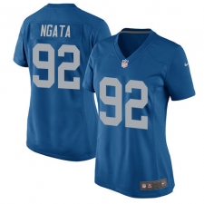 Women's Nike Detroit Lions #92 Haloti Ngata Game Blue Alternate NFL Jersey