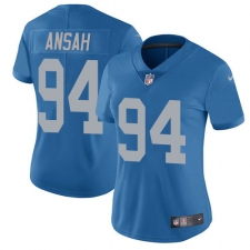 Women's Nike Detroit Lions #94 Ziggy Ansah Elite Blue Alternate NFL Jersey