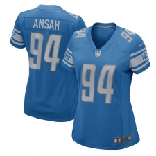Women's Nike Detroit Lions #94 Ziggy Ansah Game Light Blue Team Color NFL Jersey