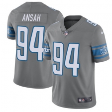 Youth Nike Detroit Lions #94 Ziggy Ansah Limited Steel Rush Vapor Untouchable NFL Jersey