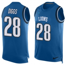 Men's Nike Detroit Lions #28 Quandre Diggs Limited Light Blue Player Name & Number Tank Top NFL Jersey