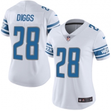 Women's Nike Detroit Lions #28 Quandre Diggs Limited White Vapor Untouchable NFL Jersey