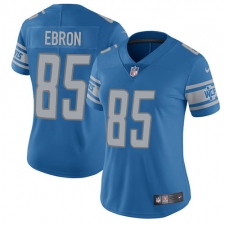 Women's Nike Detroit Lions #85 Eric Ebron Limited Light Blue Team Color Vapor Untouchable NFL Jersey