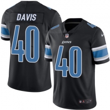 Men's Nike Detroit Lions #40 Jarrad Davis Limited Black Rush Vapor Untouchable NFL Jersey