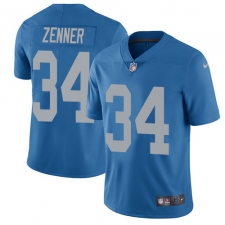 Men's Nike Detroit Lions #34 Zach Zenner Elite Blue Alternate NFL Jersey