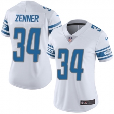 Women's Nike Detroit Lions #34 Zach Zenner Elite White NFL Jersey