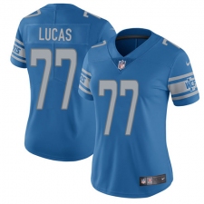 Women's Nike Detroit Lions #77 Cornelius Lucas Limited Light Blue Team Color Vapor Untouchable NFL Jersey