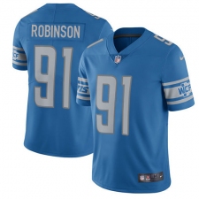 Men's Nike Detroit Lions #91 A'Shawn Robinson Limited Light Blue Team Color Vapor Untouchable NFL Jersey