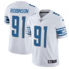Men's Nike Detroit Lions #91 A'Shawn Robinson Limited White Vapor Untouchable NFL Jersey