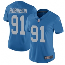 Women's Nike Detroit Lions #91 A'Shawn Robinson Limited Blue Alternate Vapor Untouchable NFL Jersey