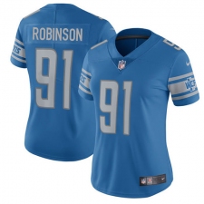 Women's Nike Detroit Lions #91 A'Shawn Robinson Limited Light Blue Team Color Vapor Untouchable NFL Jersey