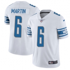 Men's Nike Detroit Lions #6 Sam Martin Elite White NFL Jersey