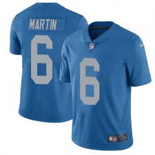 Men's Nike Detroit Lions #6 Sam Martin Limited Blue Alternate Vapor Untouchable NFL Jersey