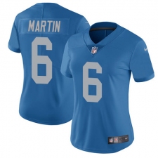 Women's Nike Detroit Lions #6 Sam Martin Elite Blue Alternate NFL Jersey