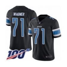 Men's Detroit Lions #71 Ricky Wagner Limited Black Rush Vapor Untouchable 100th Season Football Jersey