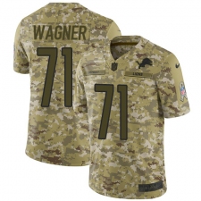 Men's Nike Detroit Lions #71 Ricky Wagner Limited Camo 2018 Salute to Service NFL Jersey
