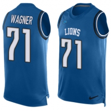 Men's Nike Detroit Lions #71 Ricky Wagner Limited Light Blue Player Name & Number Tank Top NFL Jersey