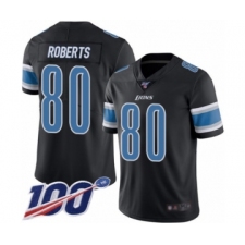 Men's Detroit Lions #80 Michael Roberts Limited Black Rush Vapor Untouchable 100th Season Football Jersey