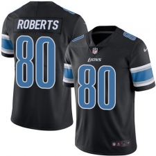 Men's Nike Detroit Lions #80 Michael Roberts Limited Black Rush Vapor Untouchable NFL Jersey