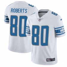 Men's Nike Detroit Lions #80 Michael Roberts Limited White Vapor Untouchable NFL Jersey