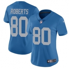 Women's Nike Detroit Lions #80 Michael Roberts Elite Blue Alternate NFL Jersey