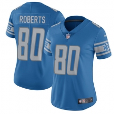 Women's Nike Detroit Lions #80 Michael Roberts Elite Light Blue Team Color NFL Jersey