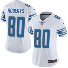 Women's Nike Detroit Lions #80 Michael Roberts Limited White Vapor Untouchable NFL Jersey