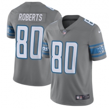 Youth Nike Detroit Lions #80 Michael Roberts Limited Steel Rush Vapor Untouchable NFL Jersey
