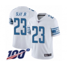 Men's Detroit Lions #23 Darius Slay White Vapor Untouchable Limited Player 100th Season Football Jersey
