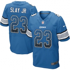 Men's Nike Detroit Lions #23 Darius Slay Elite Blue Home Drift Fashion NFL Jersey