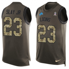 Men's Nike Detroit Lions #23 Darius Slay Jr Limited Green Salute to Service Tank Top NFL Jersey