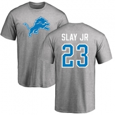 NFL Nike Detroit Lions #23 Darius Slay Jr Ash Name & Number Logo T-Shirt