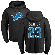 NFL Nike Detroit Lions #23 Darius Slay Jr Black Name & Number Logo Pullover Hoodie