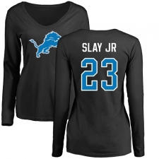 NFL Women's Nike Detroit Lions #23 Darius Slay Jr Black Name & Number Logo Long Sleeve T-Shirt