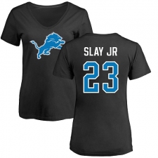 NFL Women's Nike Detroit Lions #23 Darius Slay Jr Black Name & Number Logo T-Shirt