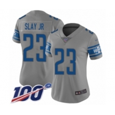 Women's Detroit Lions #23 Darius Slay Limited Gray Inverted Legend 100th Season Football Jersey