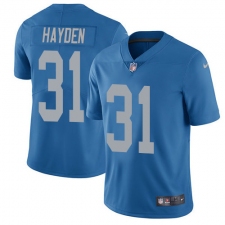 Men's Nike Detroit Lions #31 D.J. Hayden Limited Blue Alternate Vapor Untouchable NFL Jersey