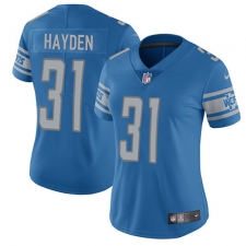 Women's Nike Detroit Lions #31 D.J. Hayden Elite Light Blue Team Color NFL Jersey
