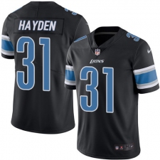 Youth Nike Detroit Lions #31 D.J. Hayden Limited Black Rush Vapor Untouchable NFL Jersey