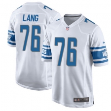 Men's Nike Detroit Lions #76 T.J. Lang Game White NFL Jersey