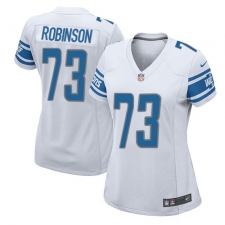 Women's Nike Detroit Lions #73 Greg Robinson Game White NFL Jersey