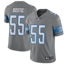 Men's Nike Detroit Lions #55 Jon Bostic Elite Steel Rush NFL Jersey