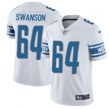 Men's Nike Detroit Lions #64 Travis Swanson Elite White NFL Jersey