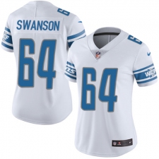 Women's Nike Detroit Lions #64 Travis Swanson Limited White Vapor Untouchable NFL Jersey