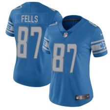 Women's Nike Detroit Lions #87 Darren Fells Limited Light Blue Team Color Vapor Untouchable NFL Jersey