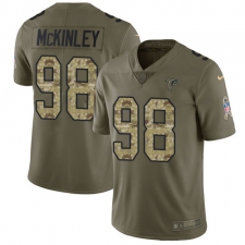 Youth Nike Atlanta Falcons #98 Takkarist McKinley Limited Olive/Camo 2017 Salute to Service NFL Jersey