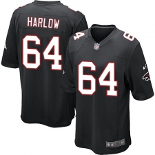 Men's Nike Atlanta Falcons #64 Sean Harlow Game Black Alternate NFL Jersey